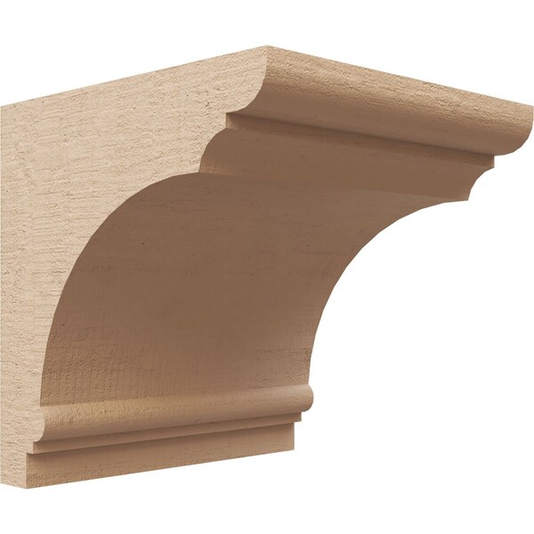 Ekena Millwork 7"W x 7"D x 7"H Wide Hughes Rough Cedar Woodgrain TimberThane Corbel, Primed Tan CORUR07X07X07HUGRCPR - main